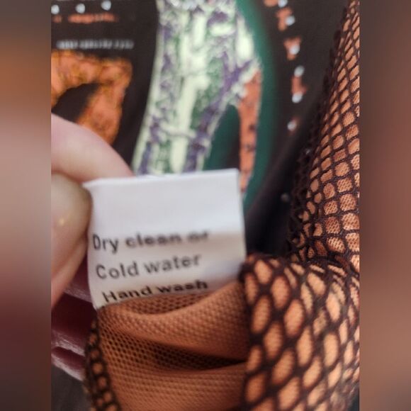 VTG PAOLO SANTINI M Brown Boot Print Beaded Sequin Turtleneck LSlv Women's Top - Picture 10 of 12